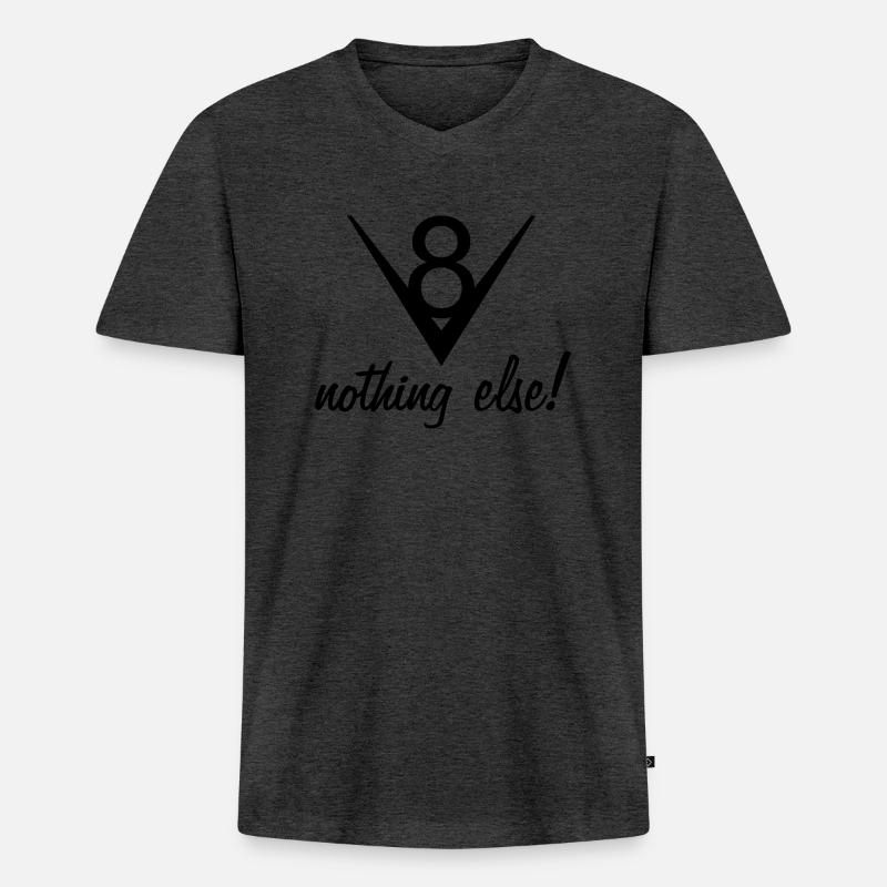V8 – nothing else! - Männer Premium Bio T-Shirt mit V-Ausschnitt - Anthrazit meliert