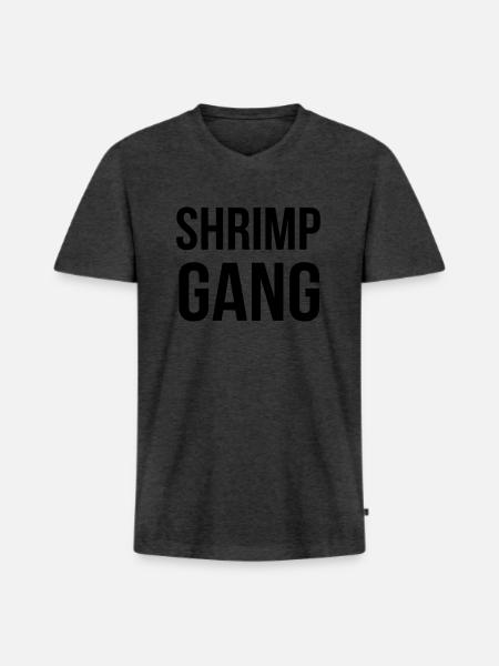 SHRIMP GANG - Männer Premium Bio T-Shirt mit V-Ausschnitt - Anthrazit meliert