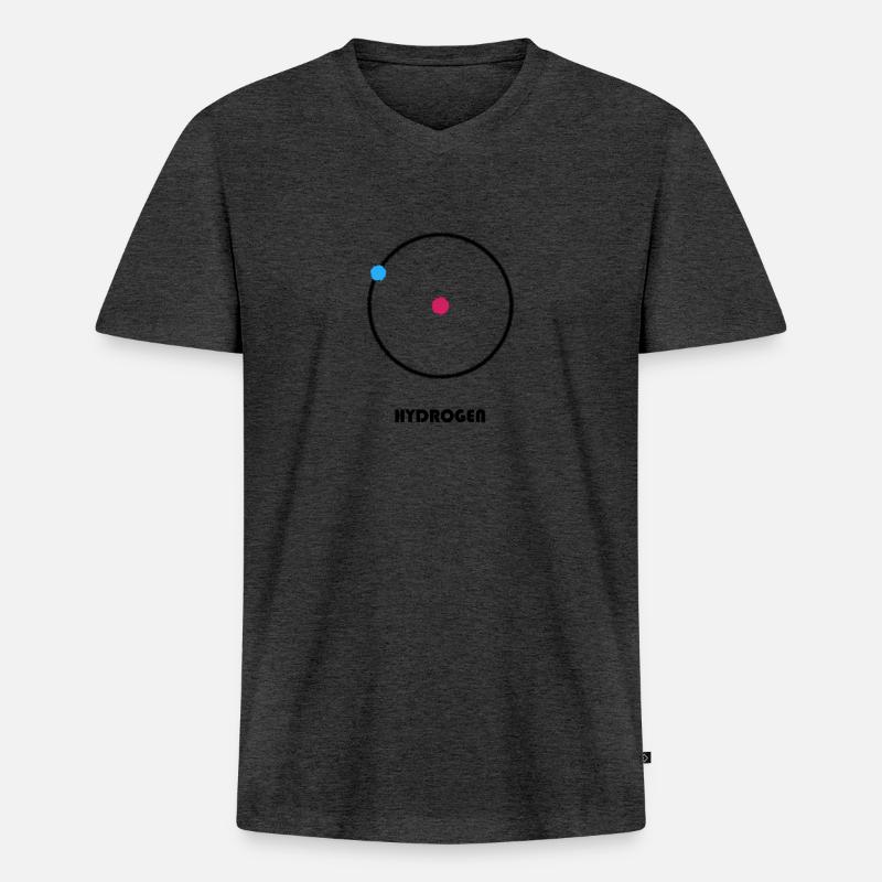 Hydrogen Atom Design Version 1 - Männer Premium Bio T-Shirt mit V-Ausschnitt - Anthrazit meliert