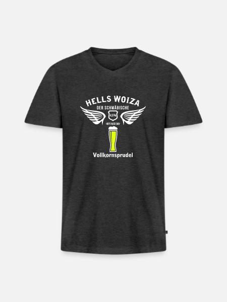 Hells Woiza - Männer Premium Bio T-Shirt mit V-Ausschnitt - Anthrazit meliert