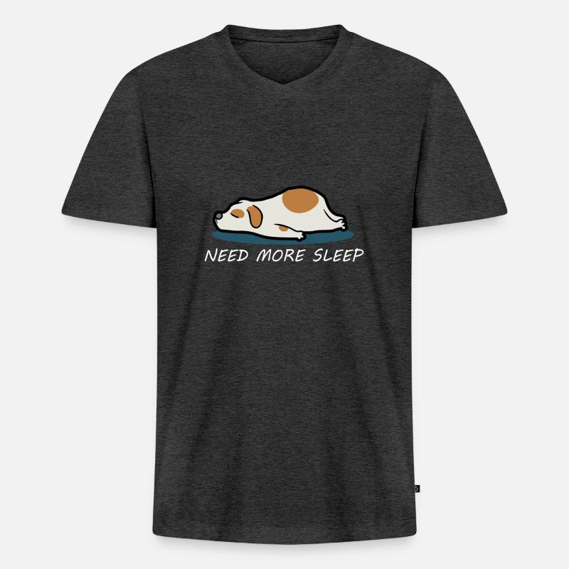 Hunde Geschenkidee - Männer Premium Bio T-Shirt mit V-Ausschnitt - Anthrazit meliert