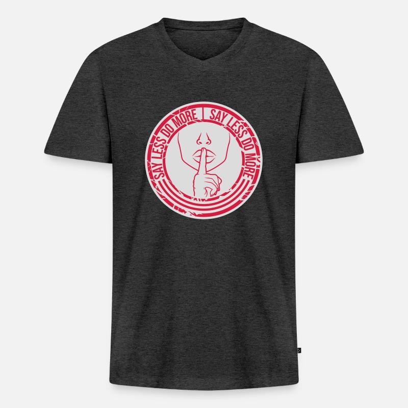 say less do more - Männer Premium Bio T-Shirt mit V-Ausschnitt - Anthrazit meliert