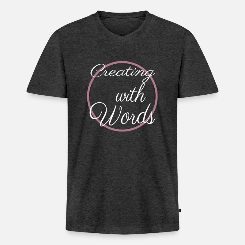 writing inspiration statement innovative ideas - Männer Premium Bio T-Shirt mit V-Ausschnitt - Anthrazit meliert
