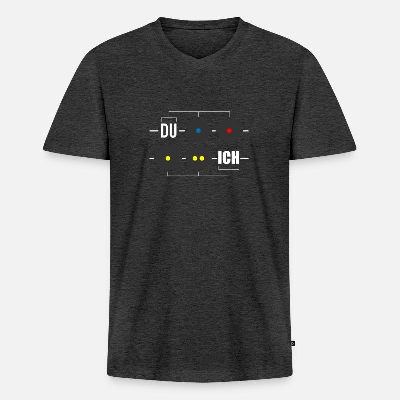 Squash Ball - Männer Premium Bio T-Shirt mit V-Ausschnitt - Anthrazit meliert
