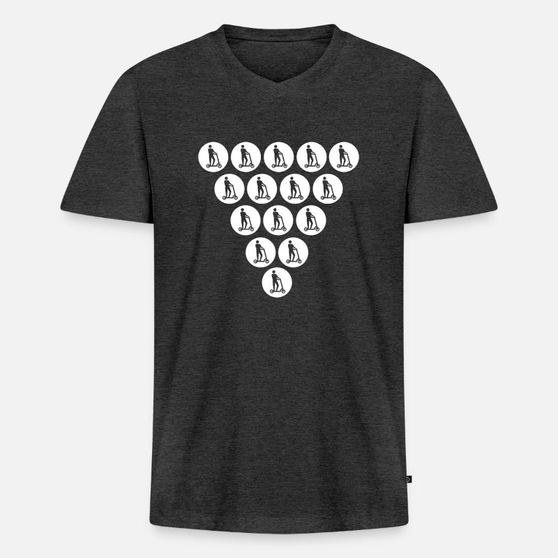 E-Scooter E-Roller Scooter - Männer Premium Bio T-Shirt mit V-Ausschnitt - Anthrazit meliert