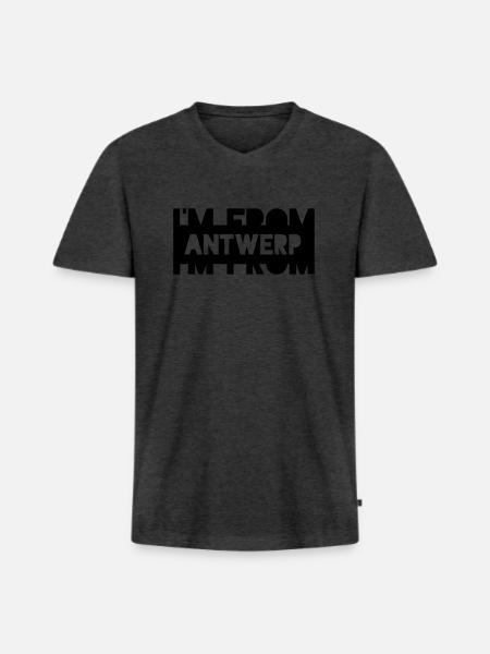 From Antwerp - Men's Premium Organic T-shirt with V-neck - heather anthracite