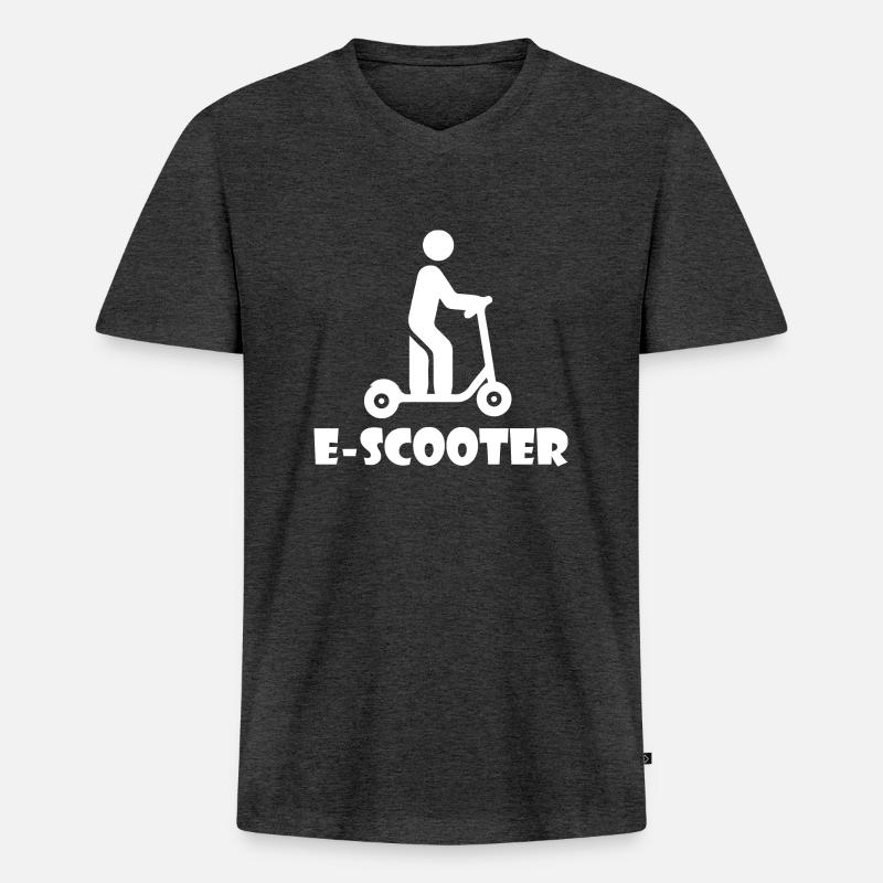 E-Scooter Roller Scooter - Männer Premium Bio T-Shirt mit V-Ausschnitt - Anthrazit meliert