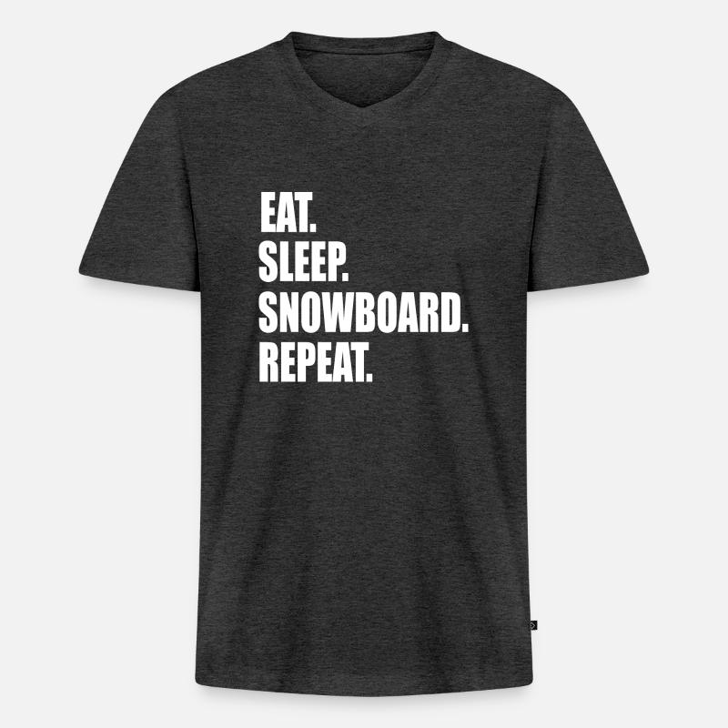 Snowboard Snowboarder - Männer Premium Bio T-Shirt mit V-Ausschnitt - Anthrazit meliert