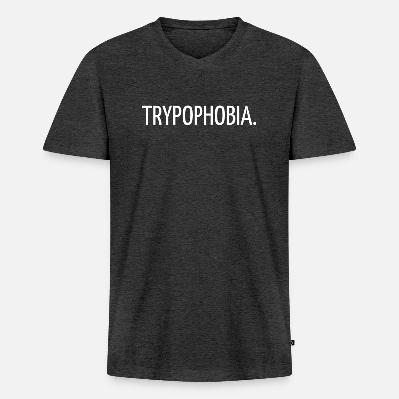 Trypophobie - Männer Premium Bio T-Shirt mit V-Ausschnitt - Anthrazit meliert