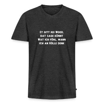 kölle - Männer Premium Bio T-Shirt mit V-Ausschnitt - Anthrazit meliert - Vorne - Nico (187cm)