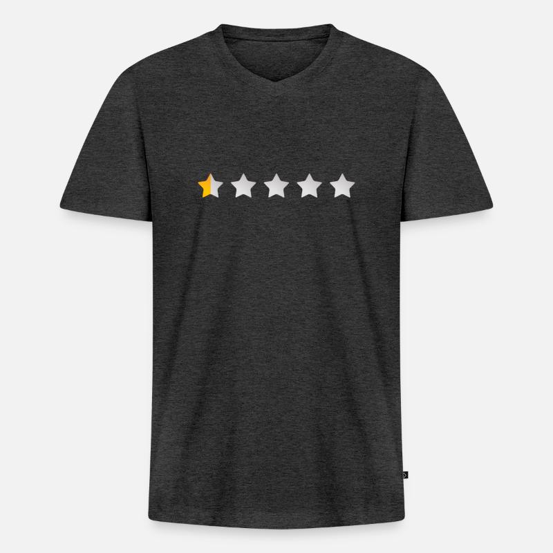 halber Stern - Männer Premium Bio T-Shirt mit V-Ausschnitt - Anthrazit meliert