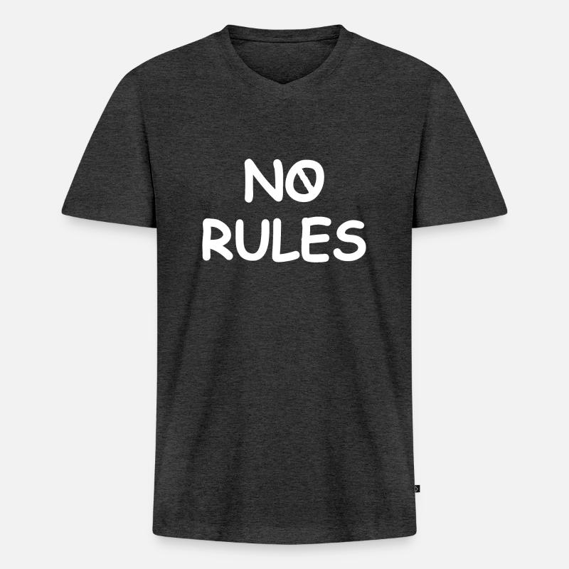 No rules Simple White - Männer Premium Bio T-Shirt mit V-Ausschnitt - Anthrazit meliert