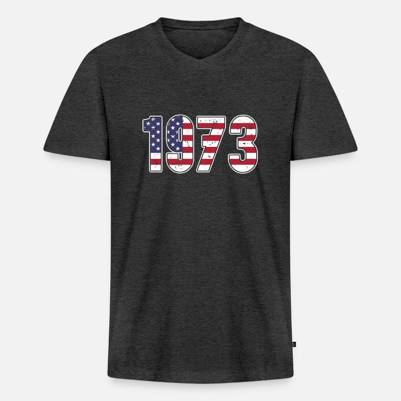 1973 Pro Roe - Männer Premium Bio T-Shirt mit V-Ausschnitt - Anthrazit meliert