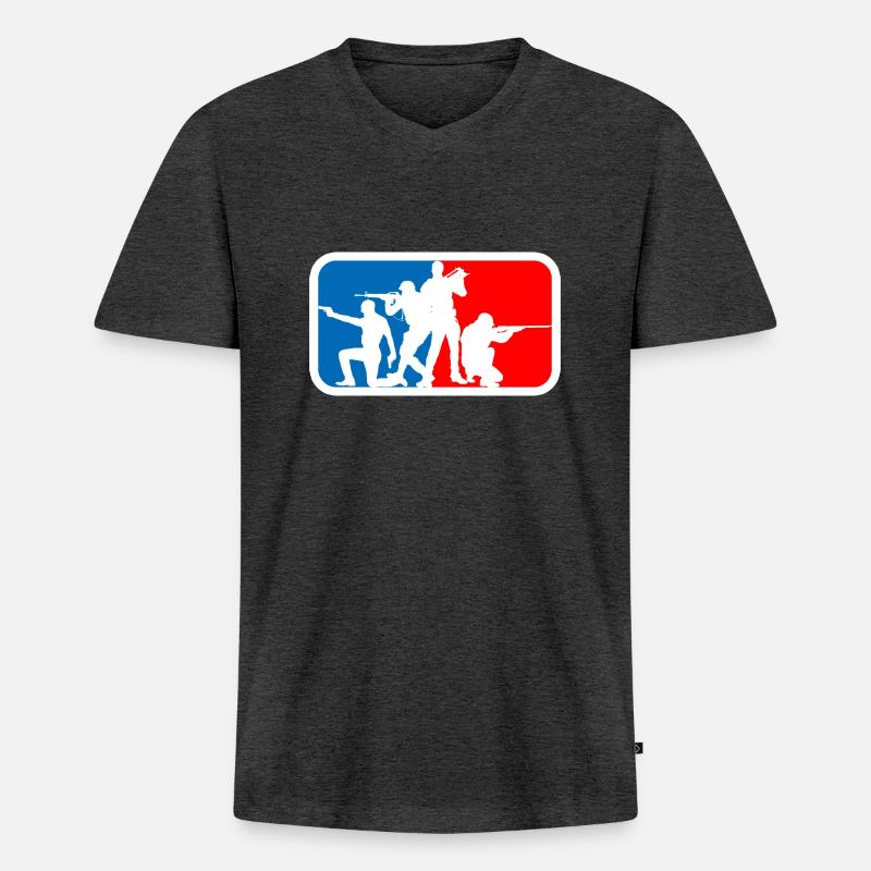 squad - Männer Premium Bio T-Shirt mit V-Ausschnitt - Anthrazit meliert