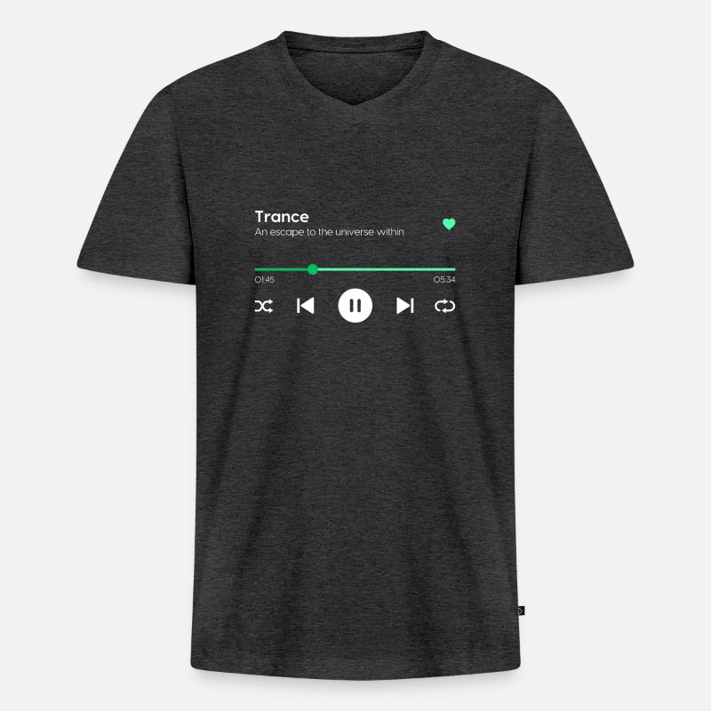 Trance - Männer Premium Bio T-Shirt mit V-Ausschnitt - Anthrazit meliert