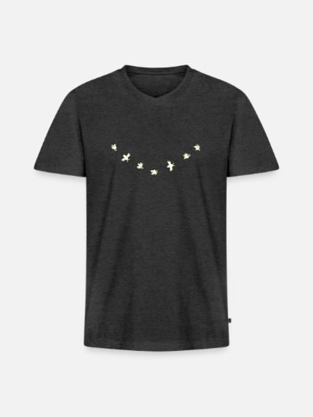 Birdies - Men's Premium Organic T-shirt with V-neck - heather anthracite