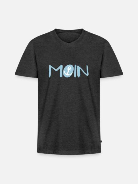 Moin sailor - Men's Premium Organic T-shirt with V-neck - heather anthracite