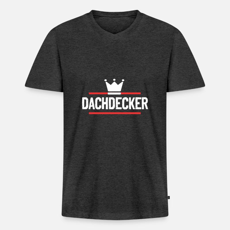 Dachdecker Beruf - Männer Premium Bio T-Shirt mit V-Ausschnitt - Anthrazit meliert