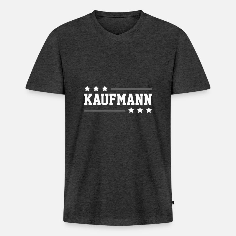 Kaufmann Beruf - Männer Premium Bio T-Shirt mit V-Ausschnitt - Anthrazit meliert