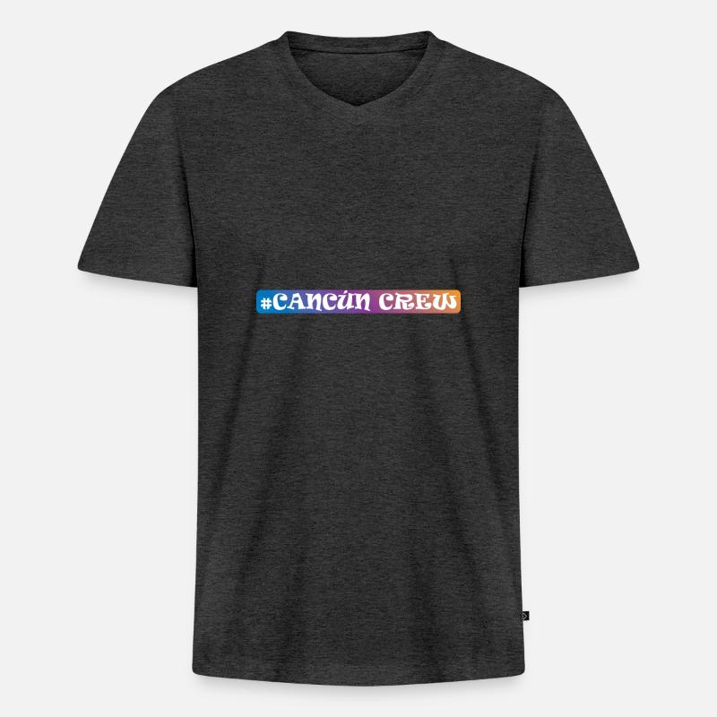 Cancun Crew - Männer Premium Bio T-Shirt mit V-Ausschnitt - Anthrazit meliert