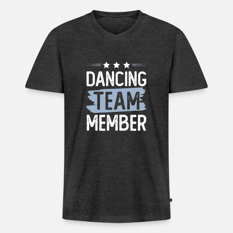 Dancing Team - Männer Premium Bio T-Shirt mit V-Ausschnitt - Anthrazit meliert