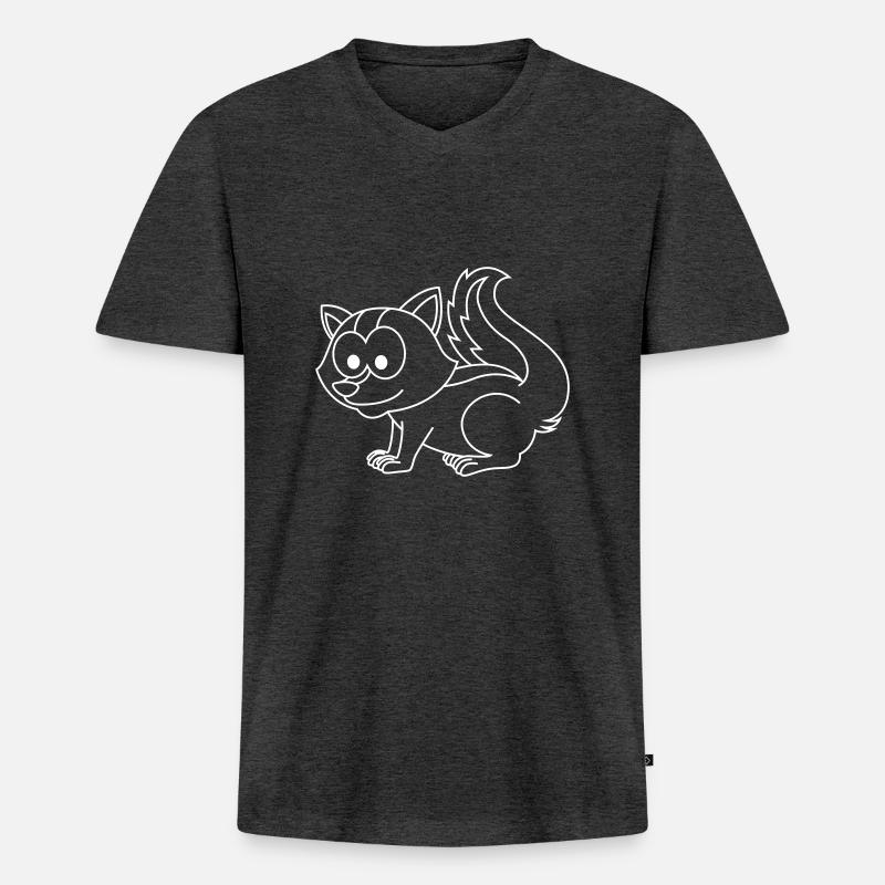 Stinker Comic Tier - Männer Premium Bio T-Shirt mit V-Ausschnitt - Anthrazit meliert