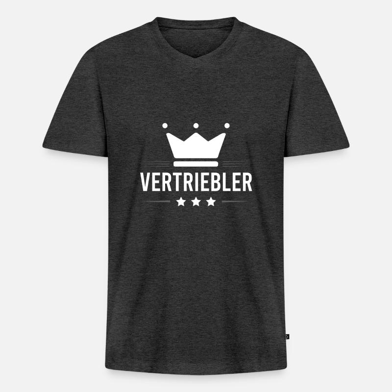 Vertriebler Beruf - Männer Premium Bio T-Shirt mit V-Ausschnitt - Anthrazit meliert
