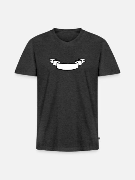 Banner curved - Men's Premium Organic T-shirt with V-neck - heather anthracite