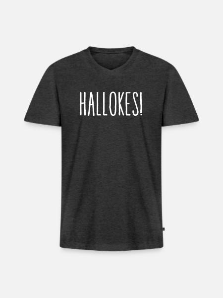 Hallokes! - Men's Premium Organic T-shirt with V-neck - heather anthracite