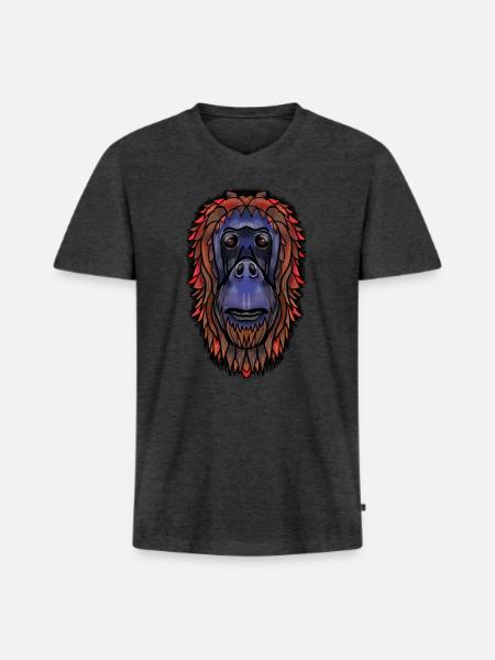 Butler by Jon Ball - Men's Premium Organic T-shirt with V-neck - heather anthracite