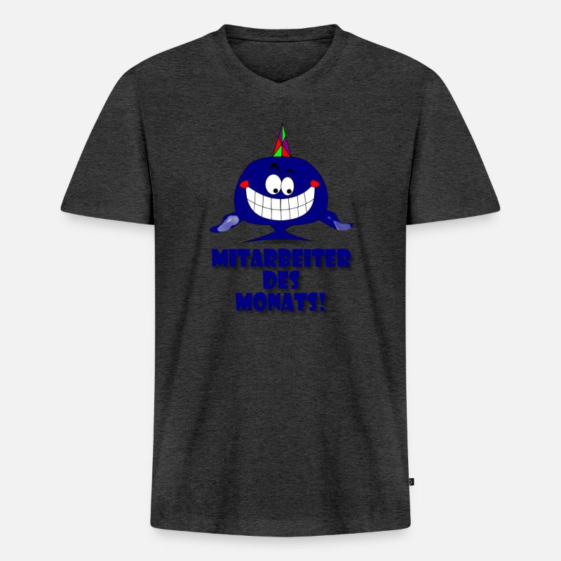 Mitarbeiter des Monats - Männer Premium Bio T-Shirt mit V-Ausschnitt - Anthrazit meliert