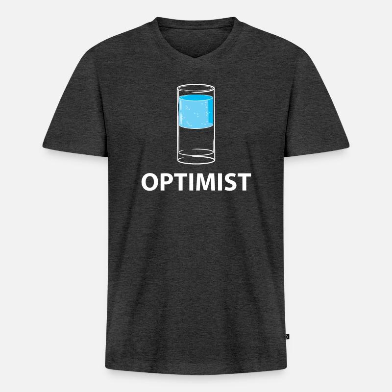 Optimist - Getränk - Männer Premium Bio T-Shirt mit V-Ausschnitt - Anthrazit meliert