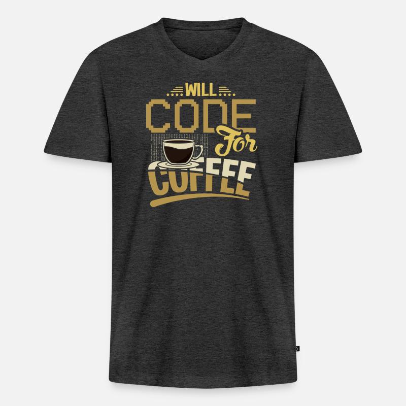 Software Engineering EDV Software Entwickler - Männer Premium Bio T-Shirt mit V-Ausschnitt - Anthrazit meliert