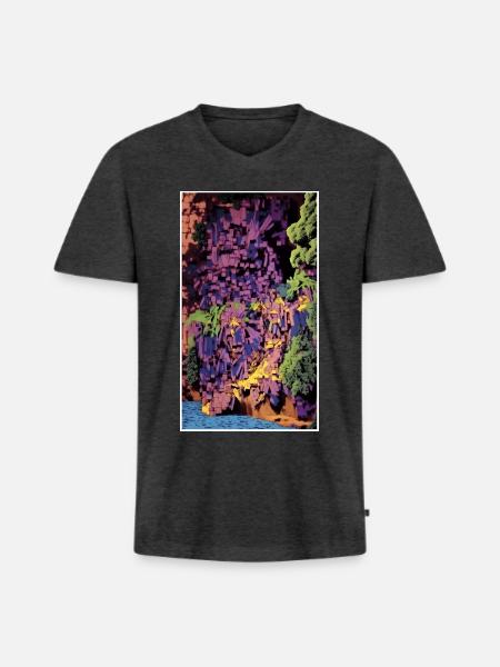 1990 Coast - Männer Premium Bio T-Shirt mit V-Ausschnitt - Anthrazit meliert