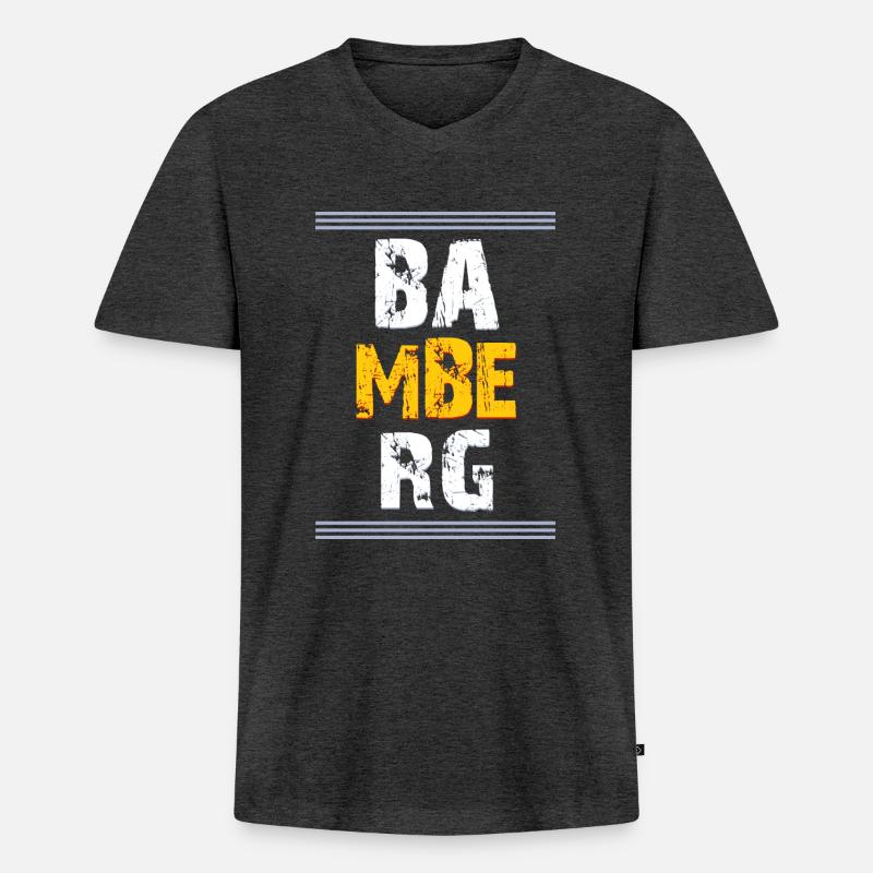 Bamberg an der Regnitz - Männer Premium Bio T-Shirt mit V-Ausschnitt - Anthrazit meliert