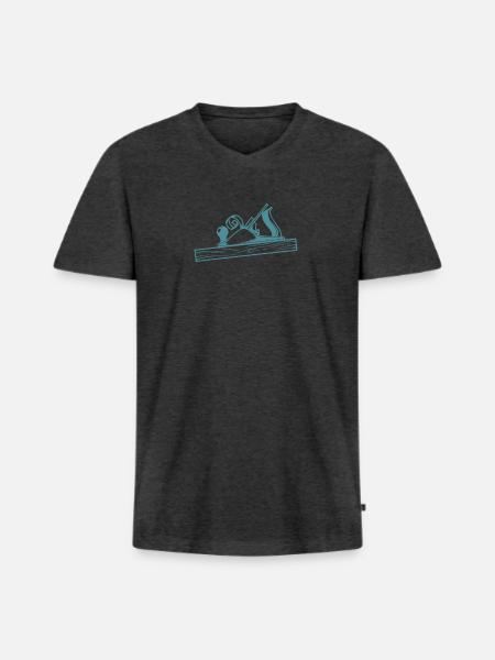 Conception de la raboteuse Schreiner - T-shirt encolure en V Premium bio Homme - anthracite chiné
