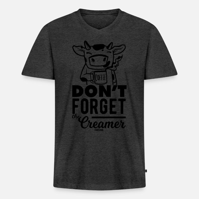 Kaffeetasse - Männer Premium Bio T-Shirt mit V-Ausschnitt - Anthrazit meliert