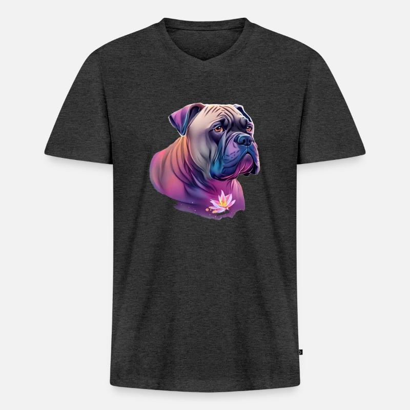Cane Corso - Männer Premium Bio T-Shirt mit V-Ausschnitt - Anthrazit meliert
