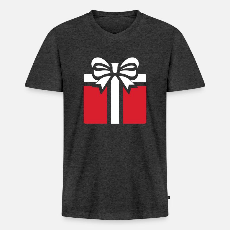 Eingewickeltes Wunder - Männer Premium Bio T-Shirt mit V-Ausschnitt - Anthrazit meliert