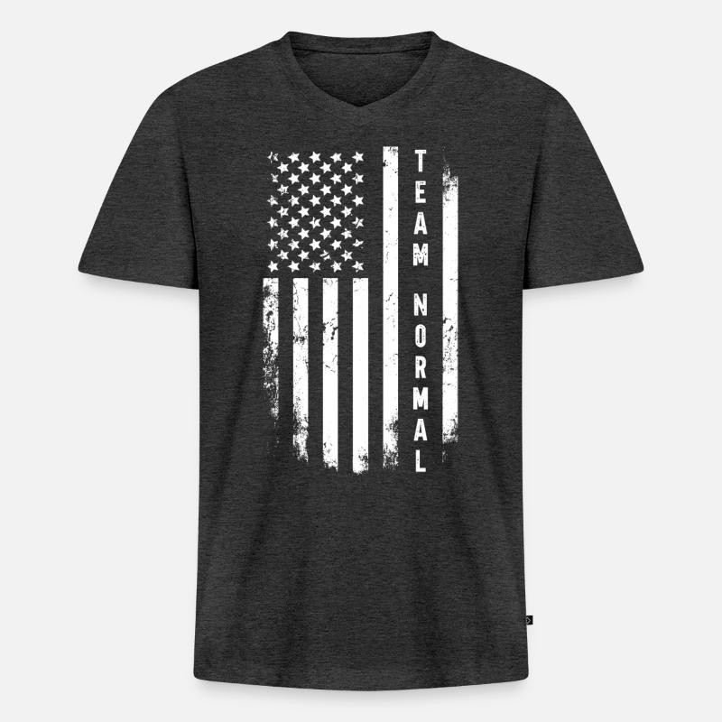 Team Normal - Männer Premium Bio T-Shirt mit V-Ausschnitt - Anthrazit meliert