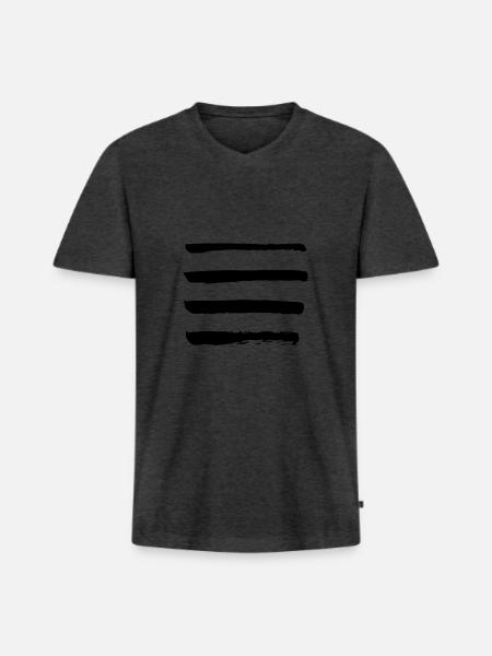 Horizons - Men's Premium Organic T-shirt with V-neck - heather anthracite