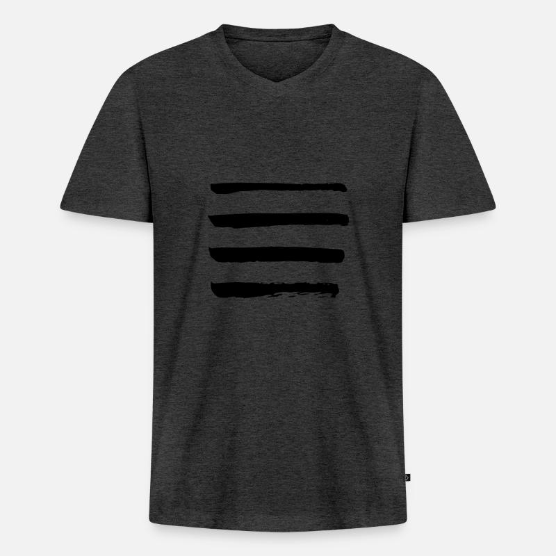 Horizonte - Männer Premium Bio T-Shirt mit V-Ausschnitt - Anthrazit meliert