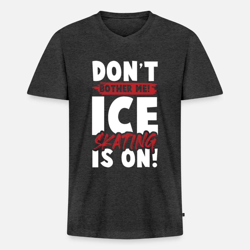 eislauf eisläufer - Männer Premium Bio T-Shirt mit V-Ausschnitt - Anthrazit meliert
