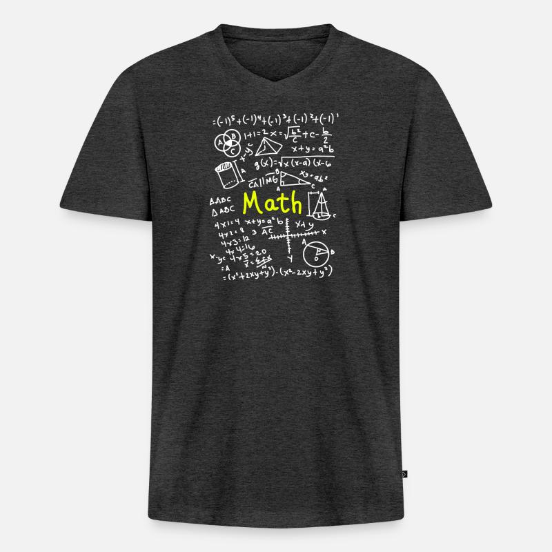 Math Design - Männer Premium Bio T-Shirt mit V-Ausschnitt - Anthrazit meliert