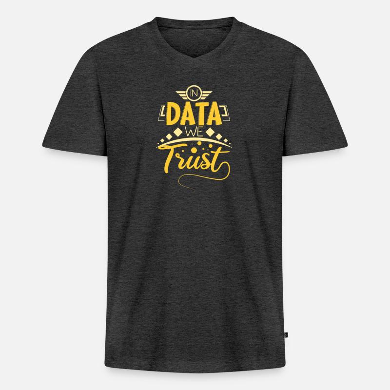 Data Scientist Data Enginieer - Männer Premium Bio T-Shirt mit V-Ausschnitt - Anthrazit meliert