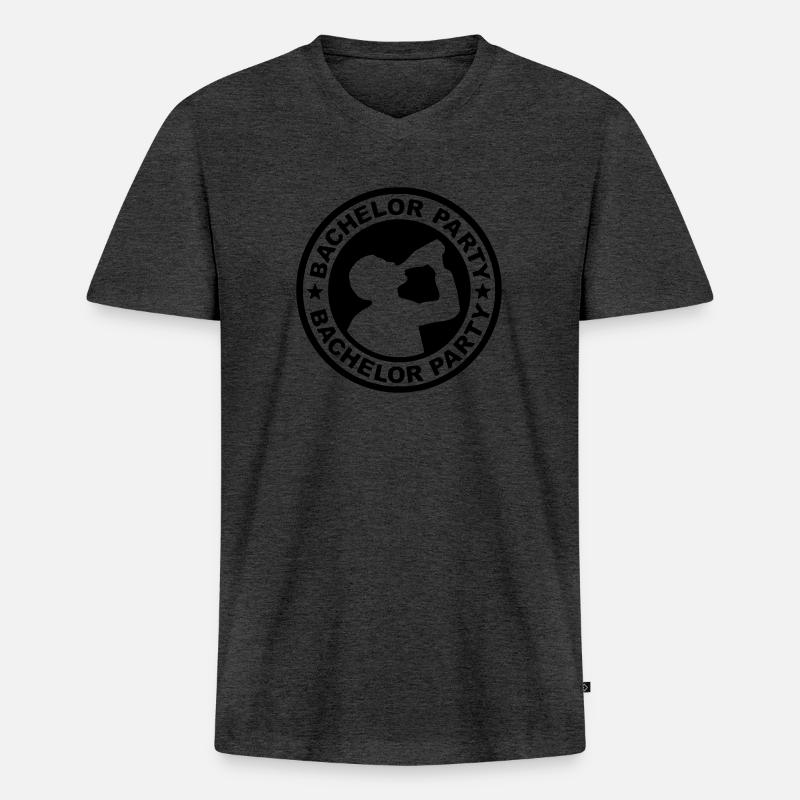 bachelor2 - Männer Premium Bio T-Shirt mit V-Ausschnitt - Anthrazit meliert