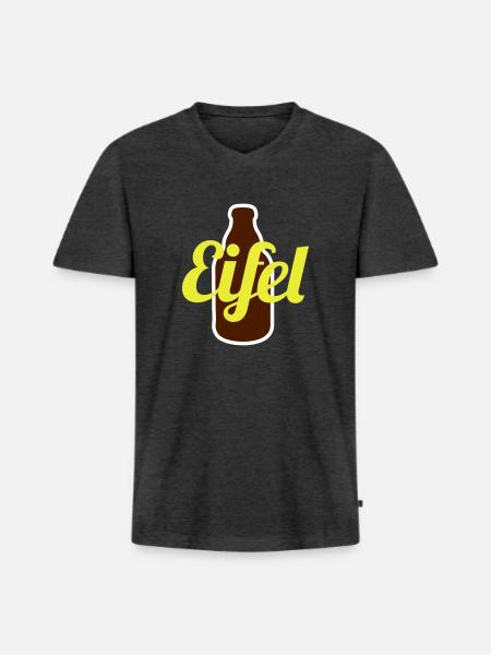 Eifel - Männer Premium Bio T-Shirt mit V-Ausschnitt - Anthrazit meliert