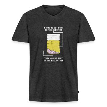 Fun Chemie und Wissenschaft Wortspiel - Männer Premium Bio T-Shirt mit V-Ausschnitt - Anthrazit meliert - Vorne - Nico (187cm)