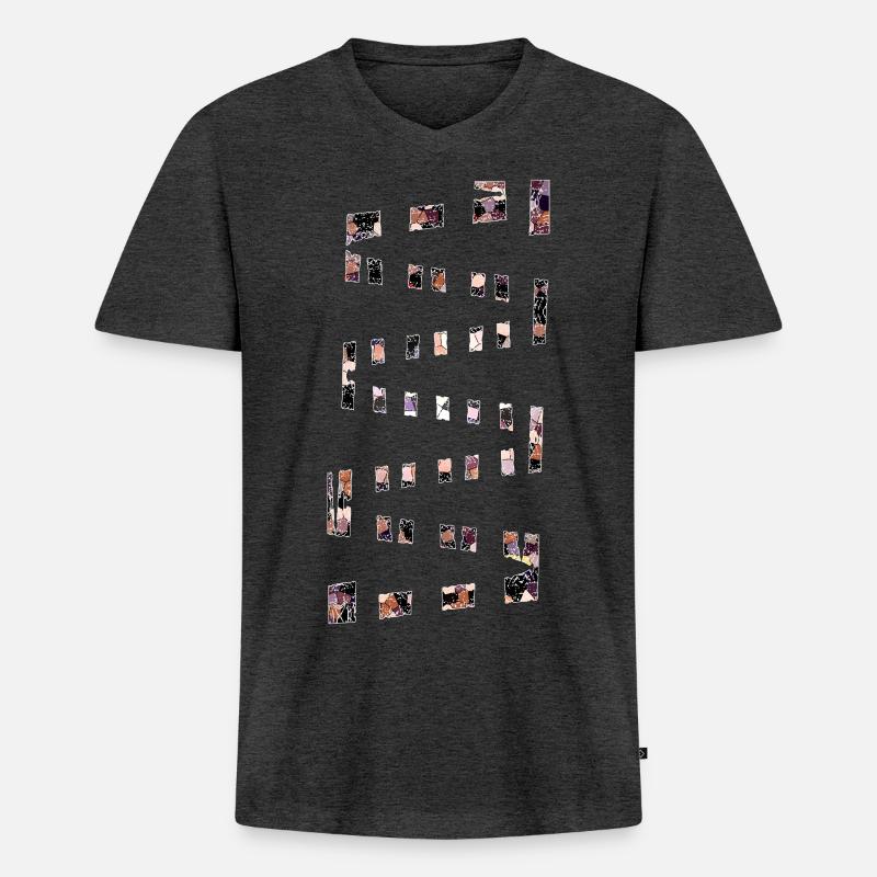 Abstract No. 49 - Männer Premium Bio T-Shirt mit V-Ausschnitt - Anthrazit meliert