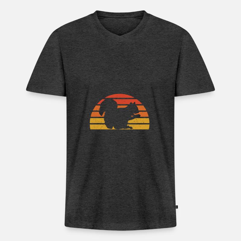 Eichhörnchen - Männer Premium Bio T-Shirt mit V-Ausschnitt - Anthrazit meliert